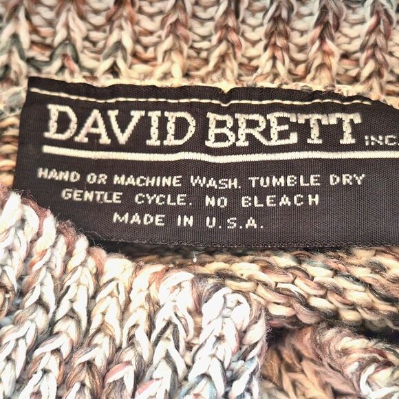 David Brett Vintage Floral Pattern Sweater Knitted Cotton Made in USA size Large - Picture 4 of 16